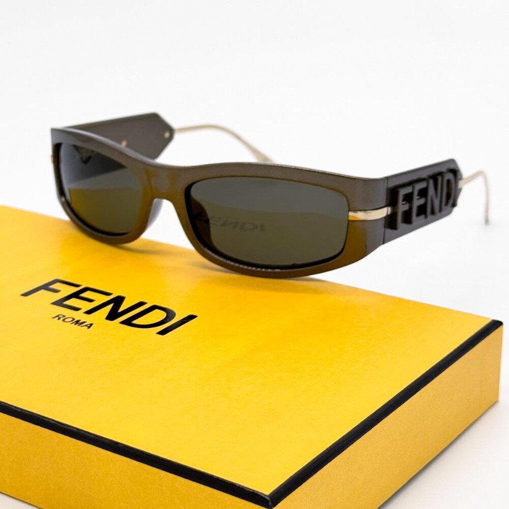 NEW FENDI FE40120I 45E SHINY BROWN WOMEN SUNGLASSES FENDI - Picture 2 of 12